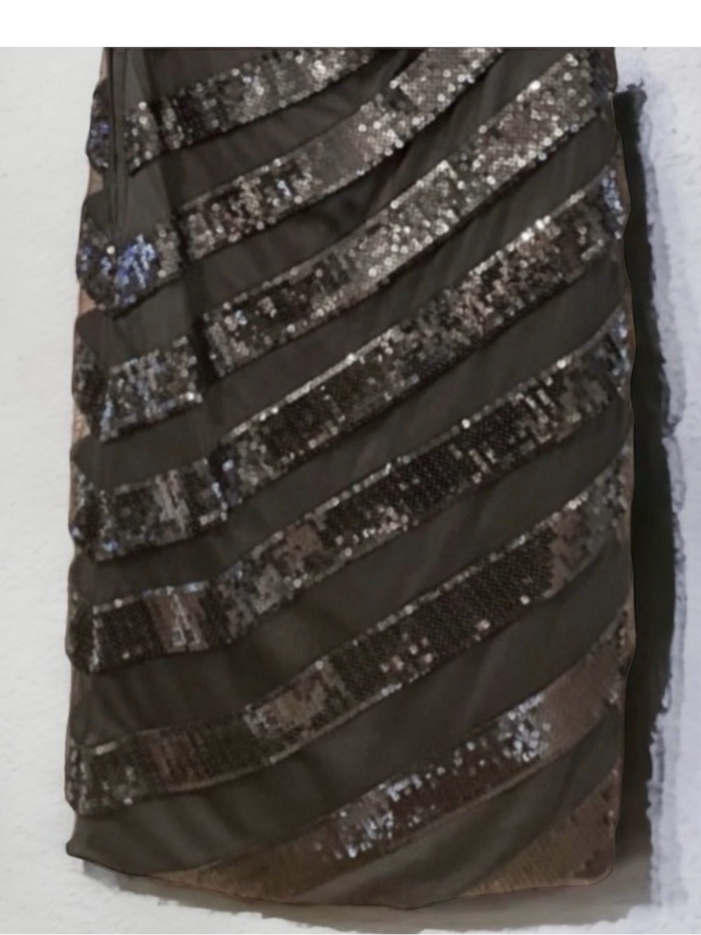 Tadashi Shoji One-Shoulder Black Sequin Sheath Dress - Picture 7 of 9